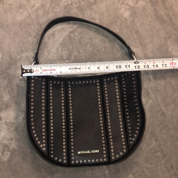 Used once … Michael Kors Brooklyn black with silver grommets purse - Picture 3 of 8